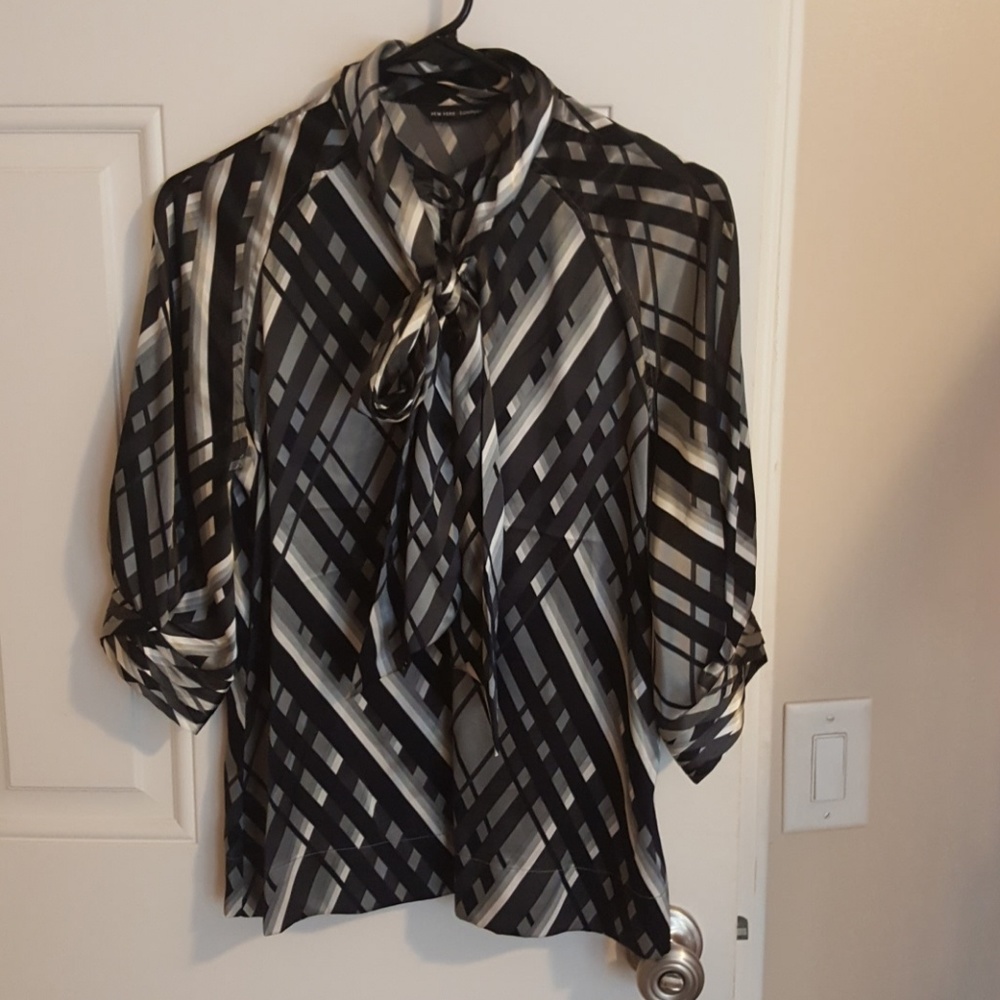 Black and White Blouse