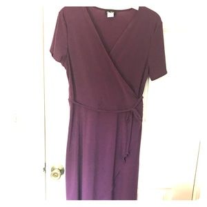 ❤️Eggplant faux wrap dress