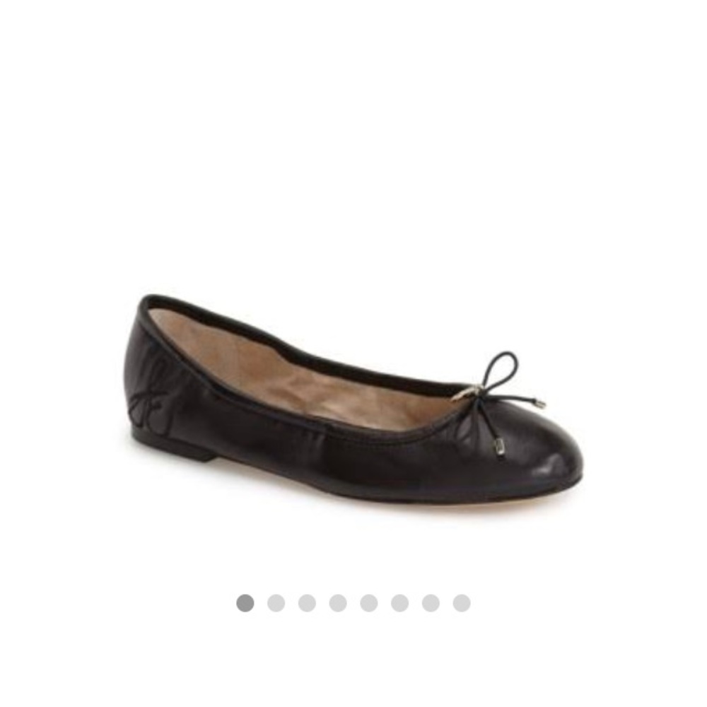 Sam Edelman 'Felicia' Black Leather Ballet Flat
