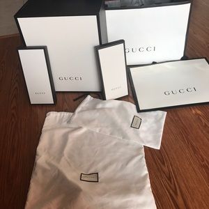 Authentic Gucci shopping bags, boxes and dust bags