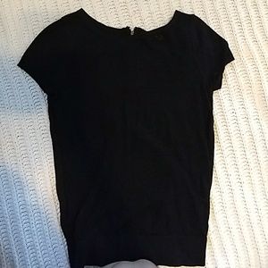 Loft Black Knit Front Top