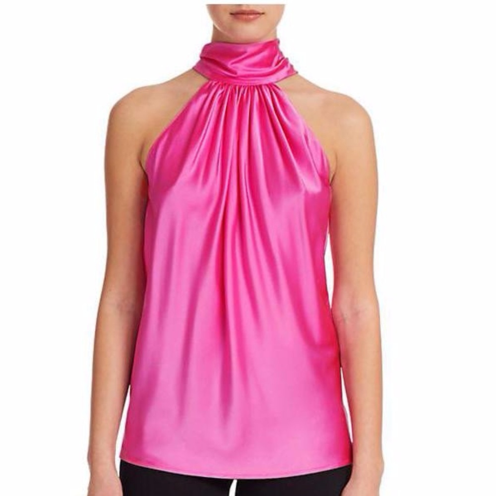 Silky Satin Neck Halter elegant top