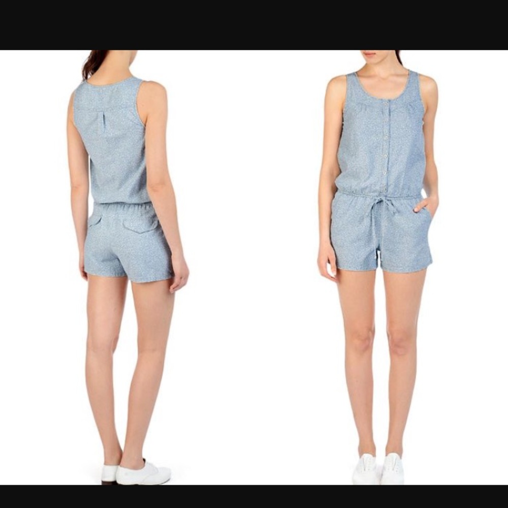 AG + Liberty Floral Print Denim Romper