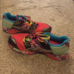 Asics multi-color running shoes