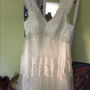 Beautiful white lace wedding dress