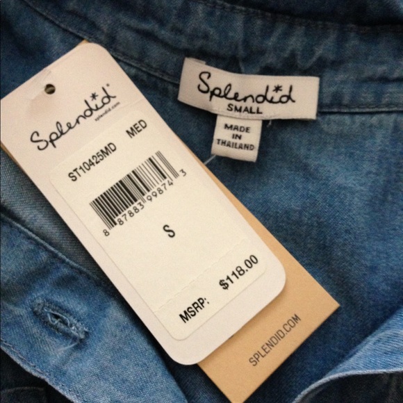 NWT Splendid Chambray Top - Picture 6 of 6