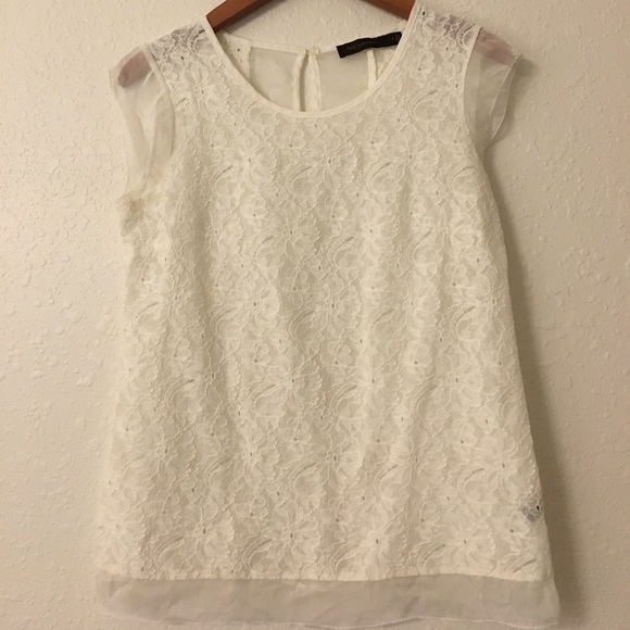 The Limited Tops - The Limited sheer lace blouse size S