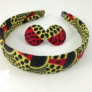 Fabric Handmade Headband With Matching Earrings