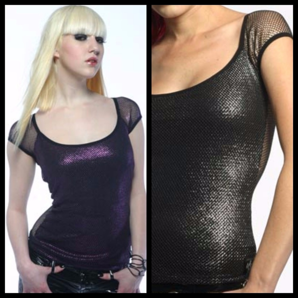 LIP SERVICE "Star***ker Fishnet" silver top