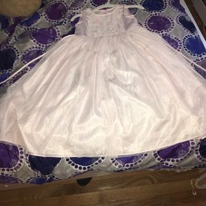 Size 6 Pink dress with ruffled top