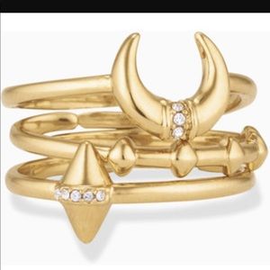 Gold Stella and Dot Aurora Ring Set,