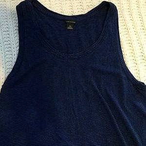 Ann Taylor Blue & Black Striped Top