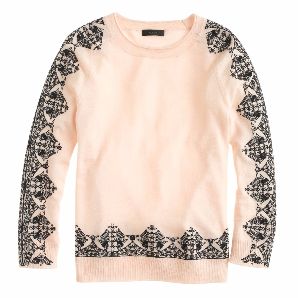SOLD- J. Crew Merino Embroidered Sweater