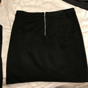 Double Zipper Black Dress Skirt
