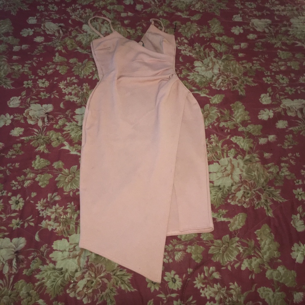 Lauriell Rose Wrap Front Crepe Midi Dress