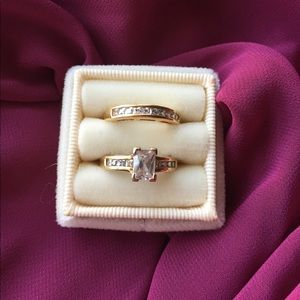 Engagement Diamond Wedding Ring Set SZ 7