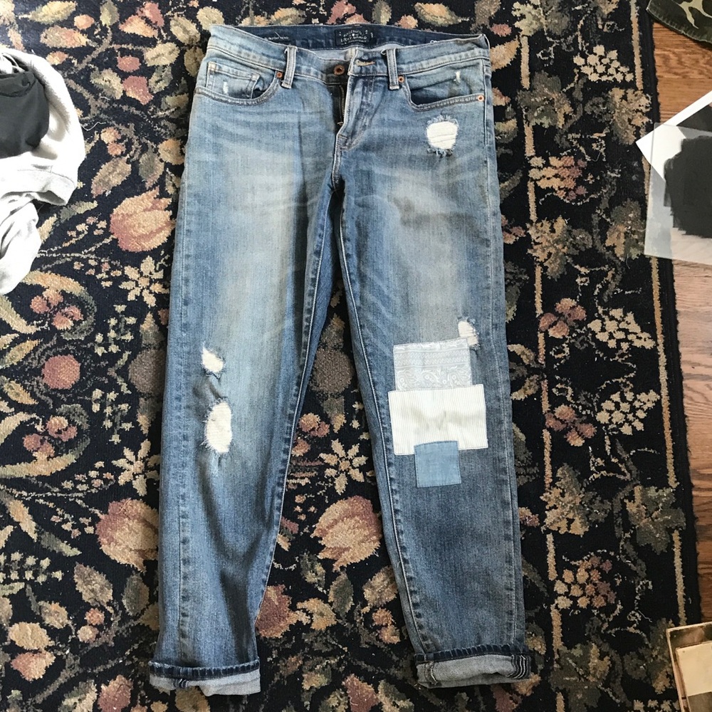 Lucky Brand Sienna Slim Boyfriend patch jean