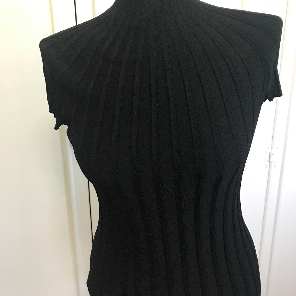 Black fine ribbed Armani Exchange top