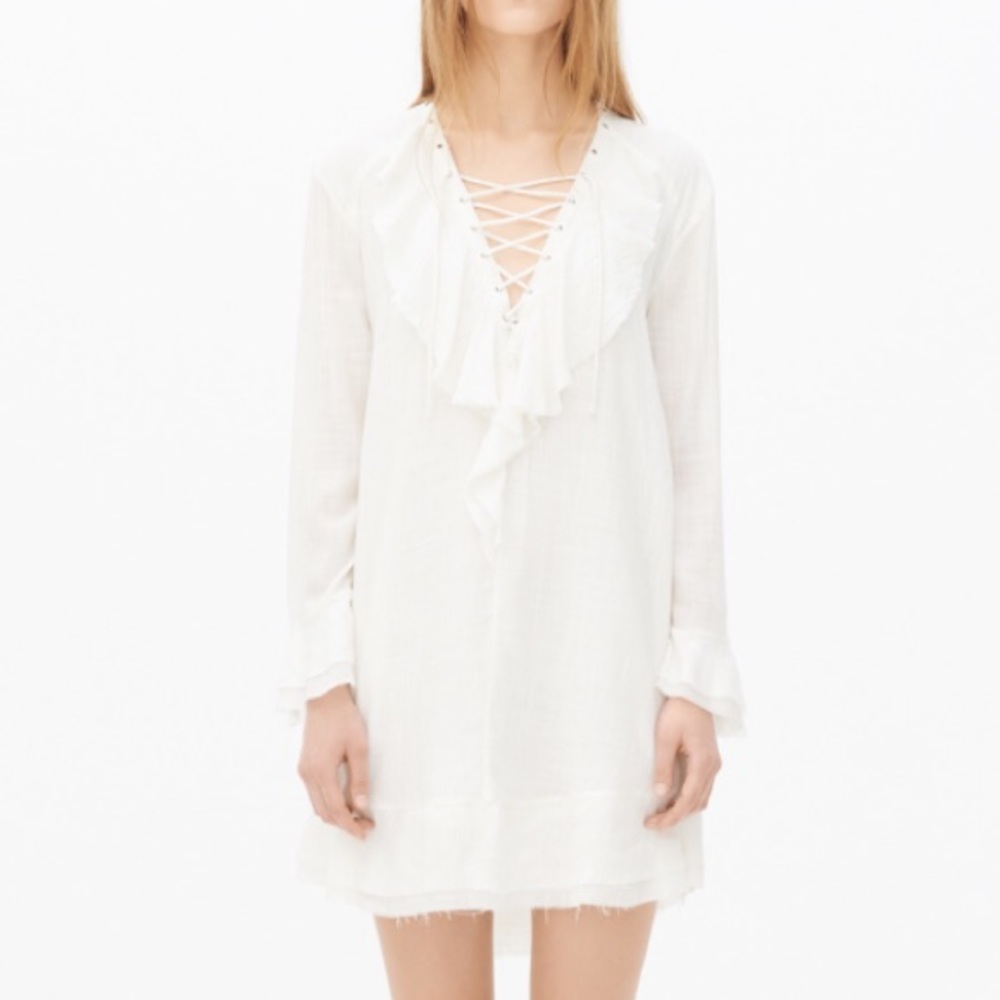 IRO Florine long sleeve ruffle dress
