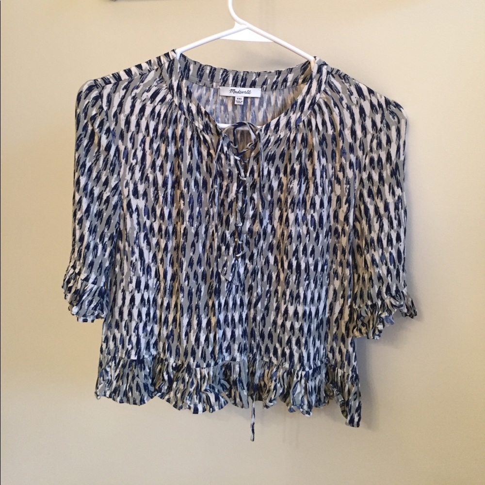 Madewell Printed Tie Blouse