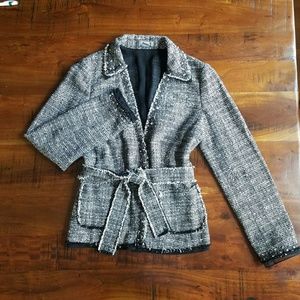 Ann Taylor Tweed Frayed Edge Jacket