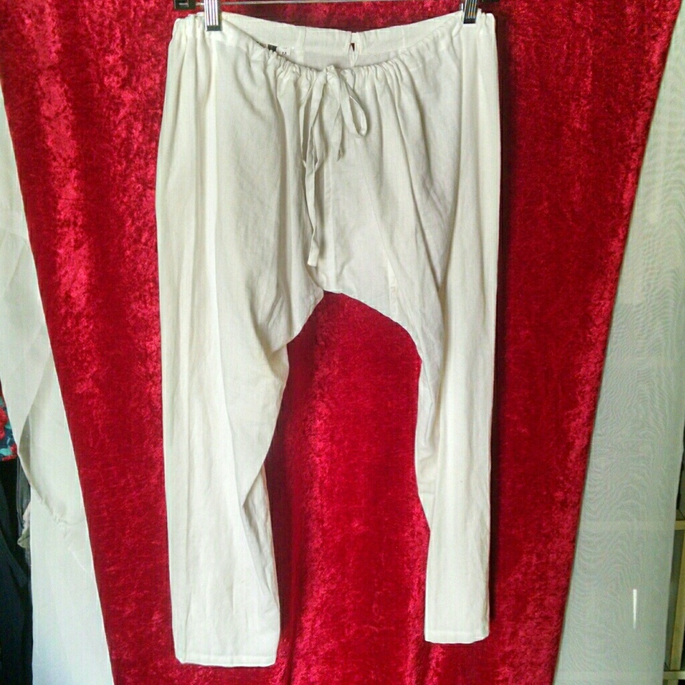 White boho Fabindia harem pants