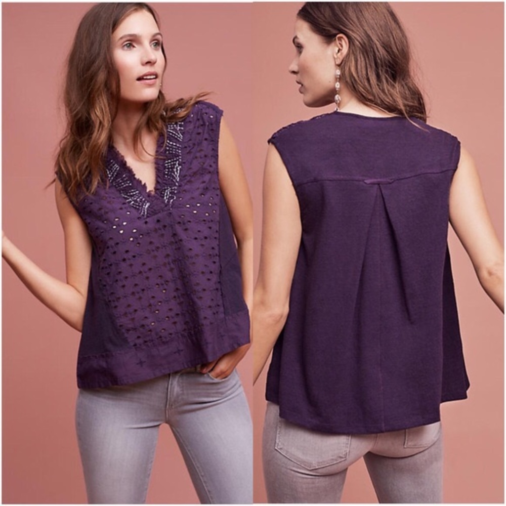 ✨brand new✨Anthro Akemi+Kin Cadiz Embroidered Top
