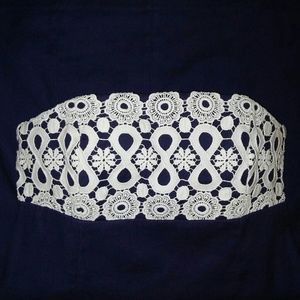 Lilly Pulitzer Bowen Navy Strapless Crochet Dress