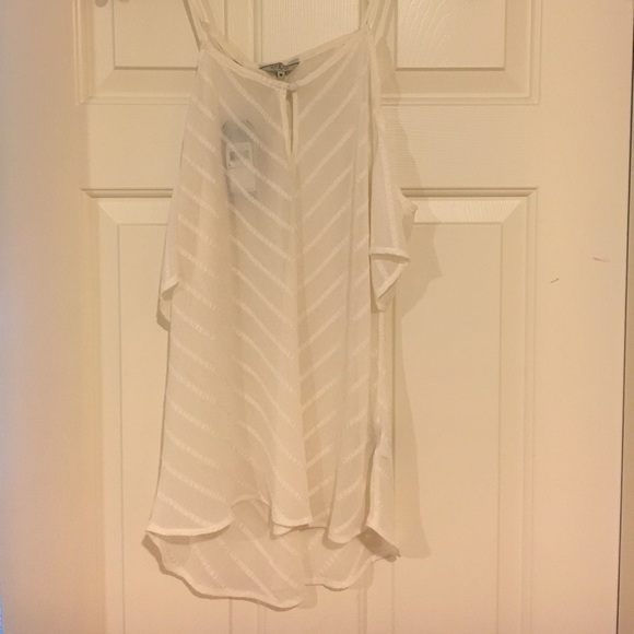 Guess Cold Shoulder Modern Striped Top - Picture 5 of 5