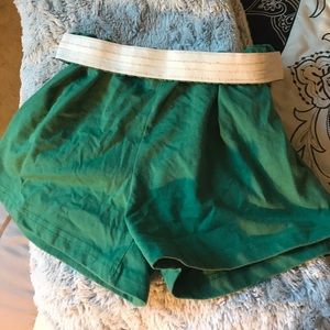 Green work out shorts