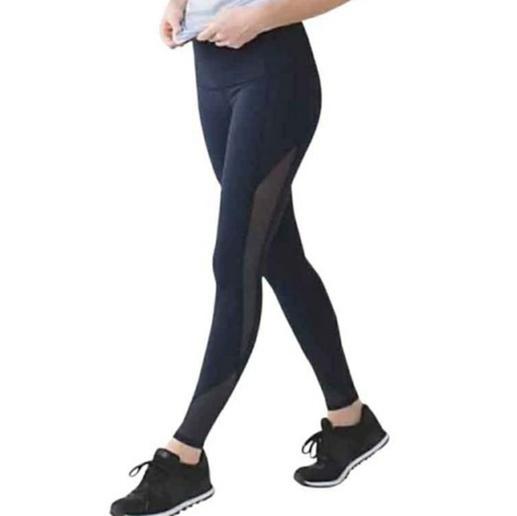 lululemon athletica Pants - High waisted Blue lululemon leggings with mesh.