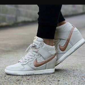 Nike tan wedge sneaker.