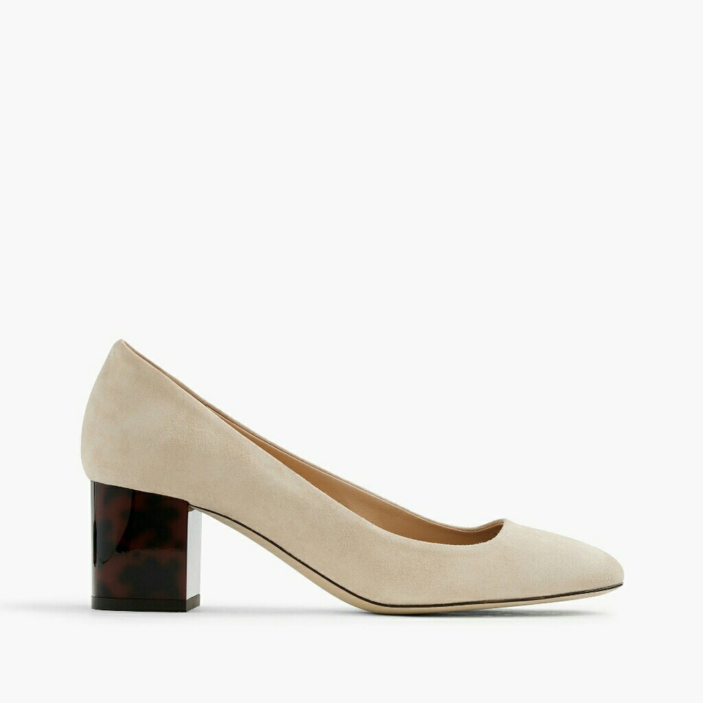 J. Crew tortoise heels in suede
