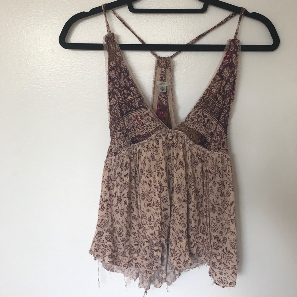 Ecote Maroon Flutter Tank Top