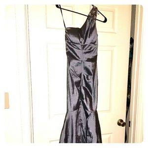 BEBE Long Gown, silver