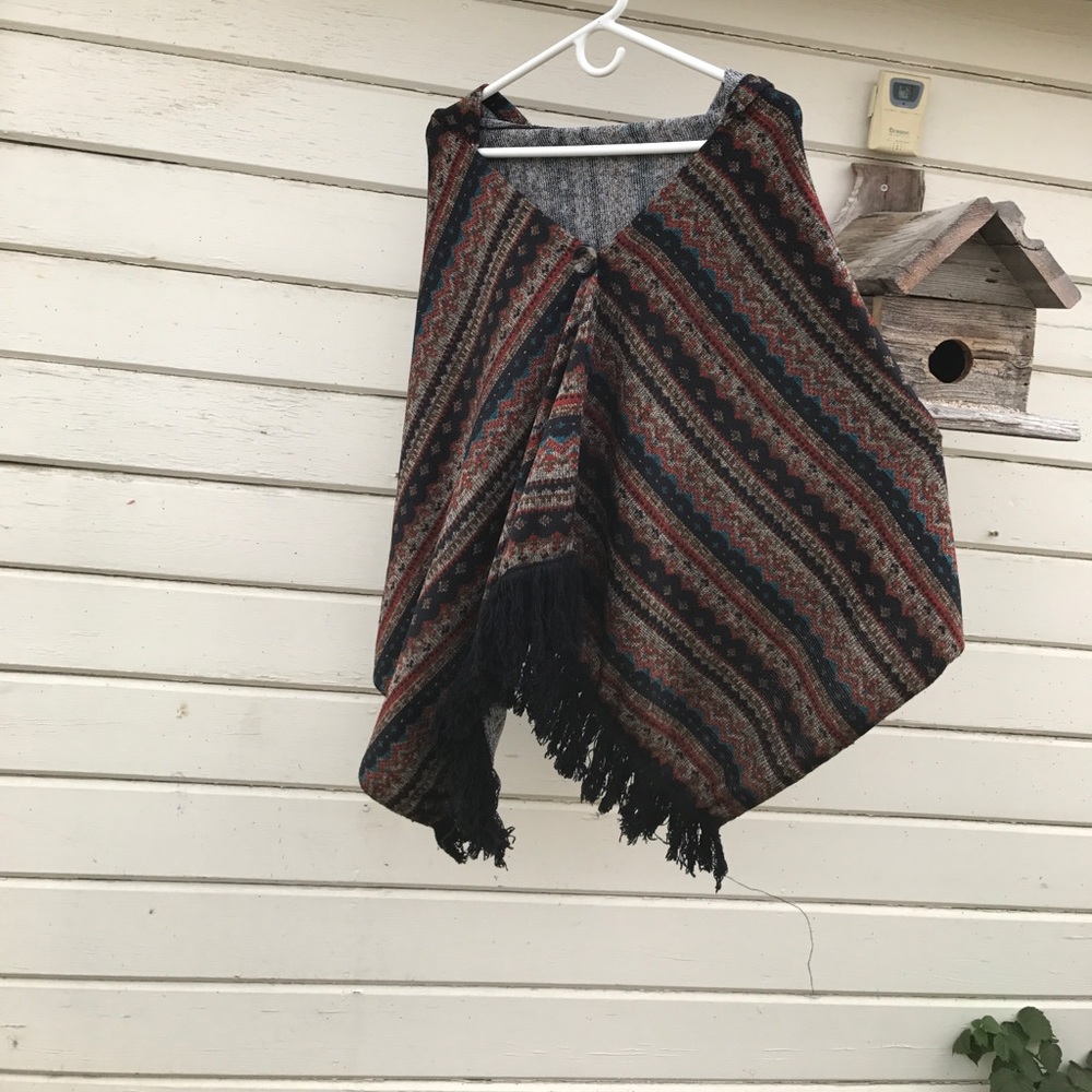Light weight knit poncho