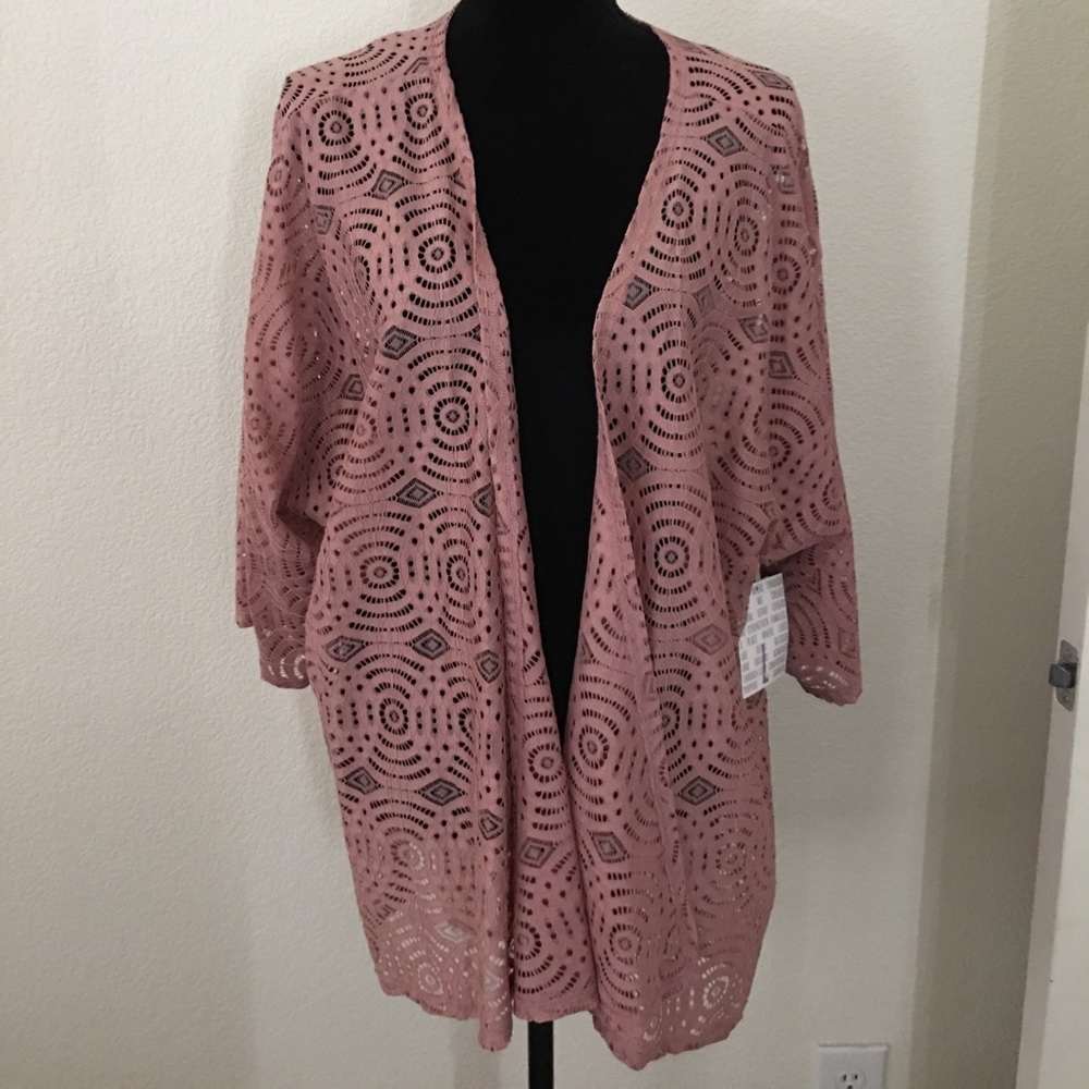 LulaRoe Lindsay Kimono- Dusty pink