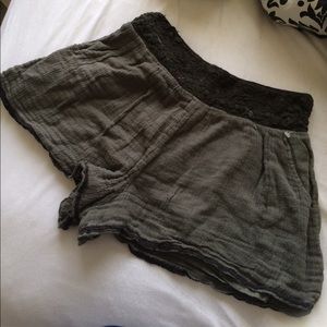 FREE PEOPLE Mid Rise Crochet Shorts
