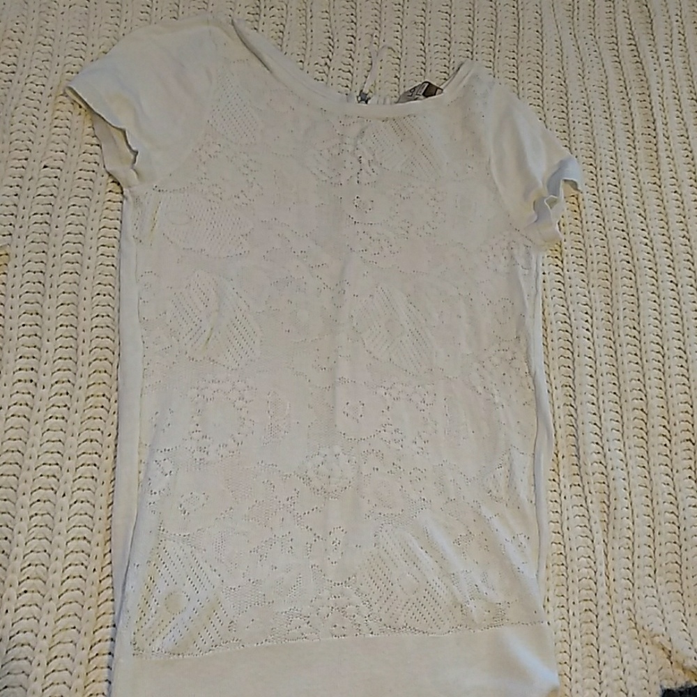 Loft White Knit Top