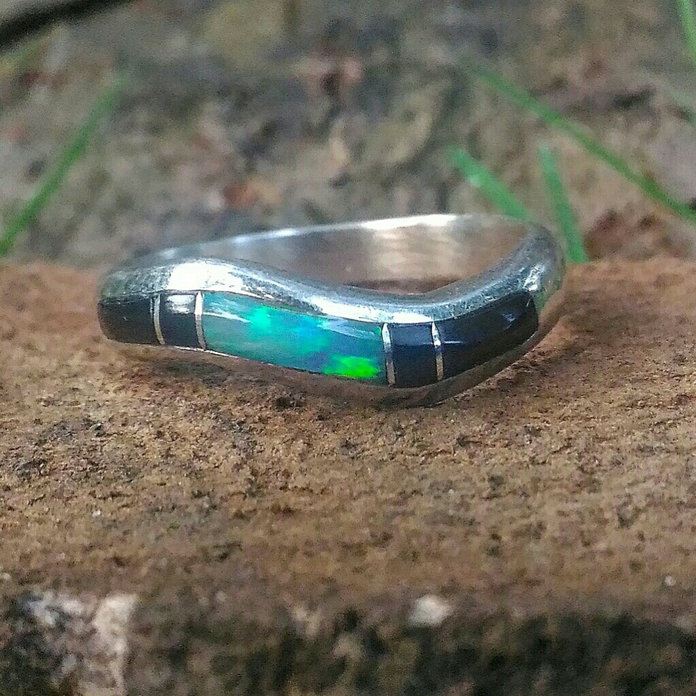 💖SOLD💖 Sterling Native American inlay ring