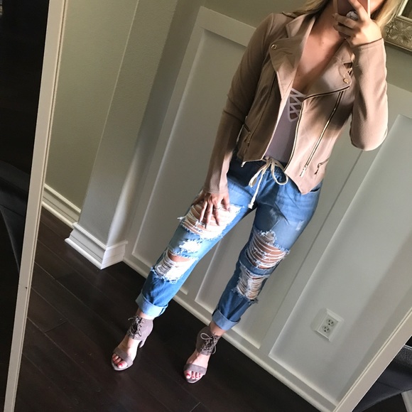 LAST1•🆕 Latte Double Zip Soft Moto Jacket - Picture 2 of 6