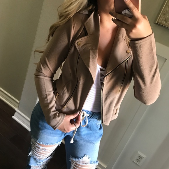 LAST1•🆕 Latte Double Zip Soft Moto Jacket - Picture 5 of 6