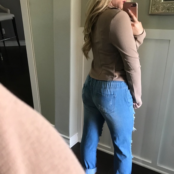 LAST1•🆕 Latte Double Zip Soft Moto Jacket - Picture 6 of 6