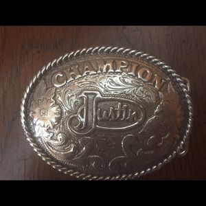 Kid's Justin Champion Western Belt Buckle