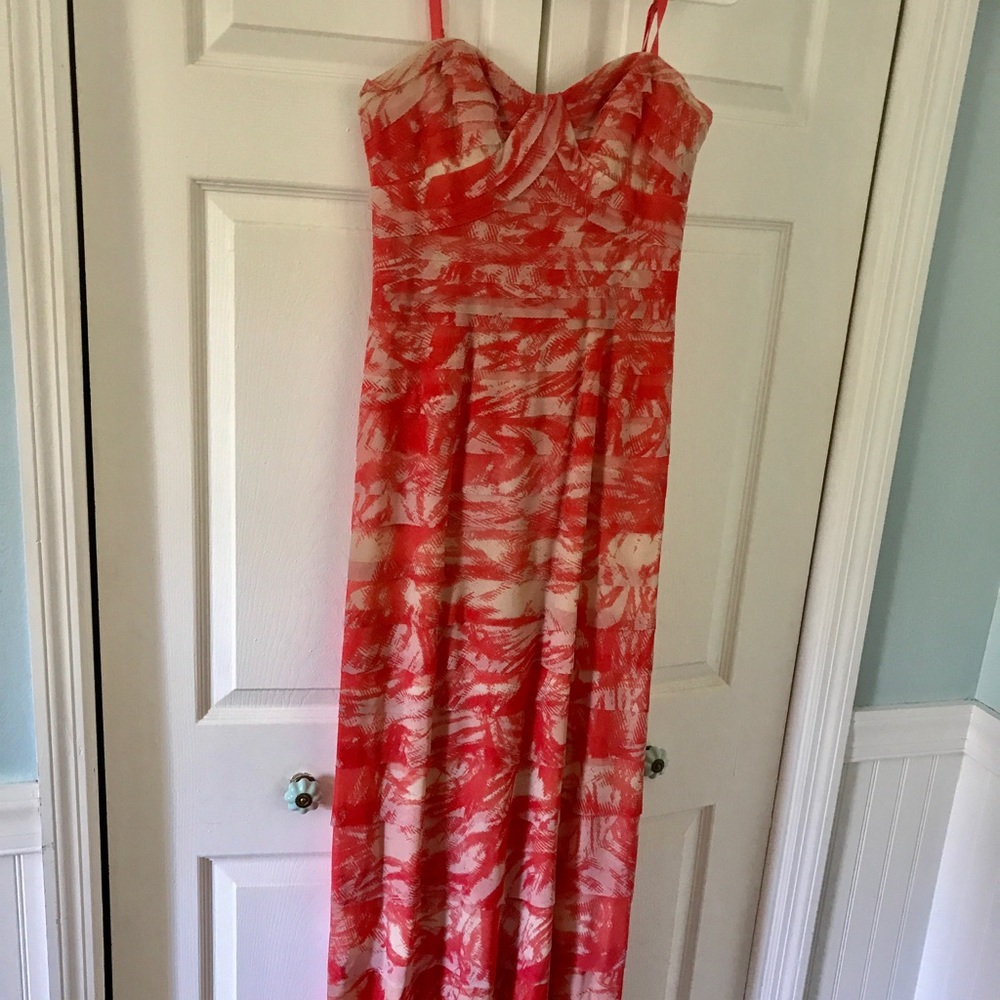 Coral maxi BCBG dress
