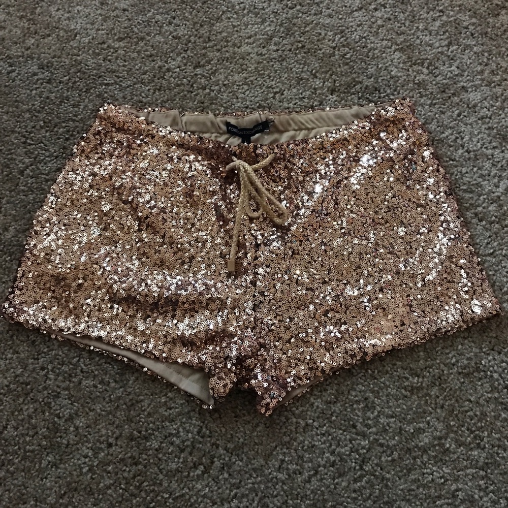 Gold sequins shorts