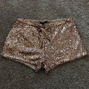 Gold sequins shorts