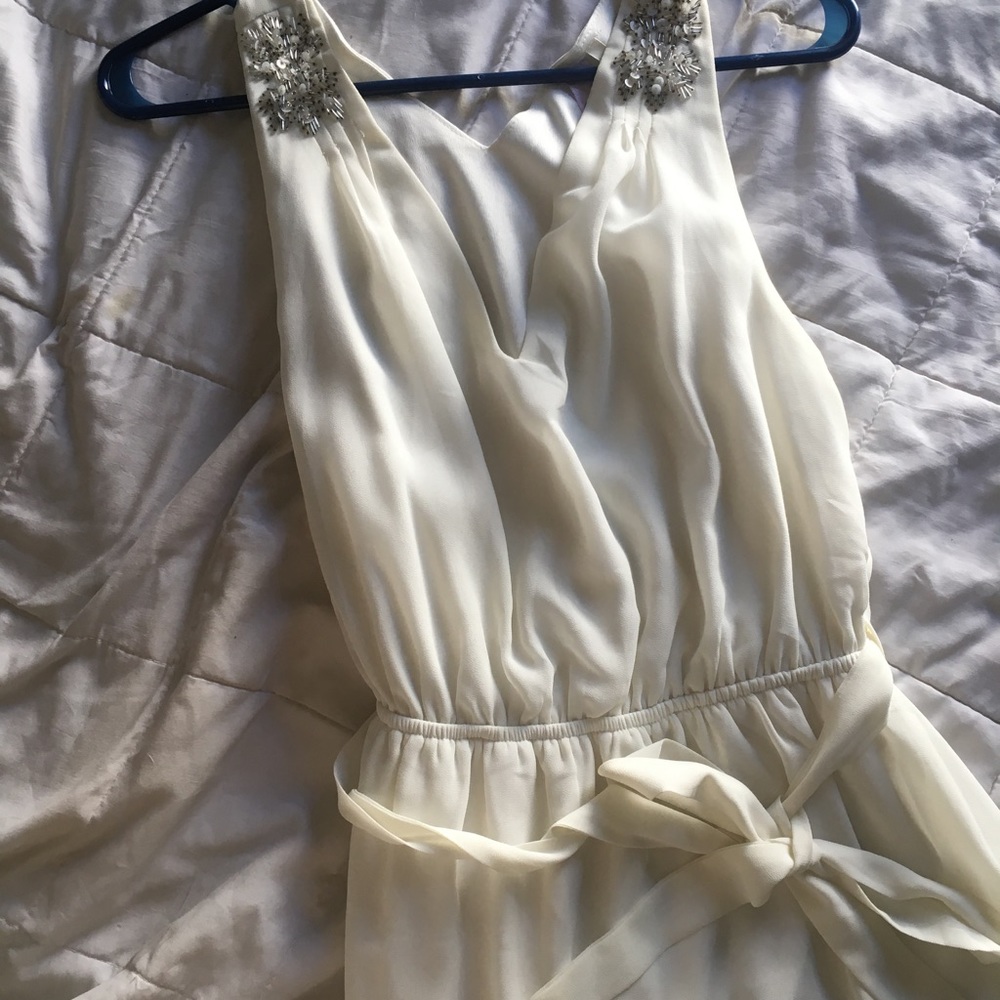 White dress with beaded accents