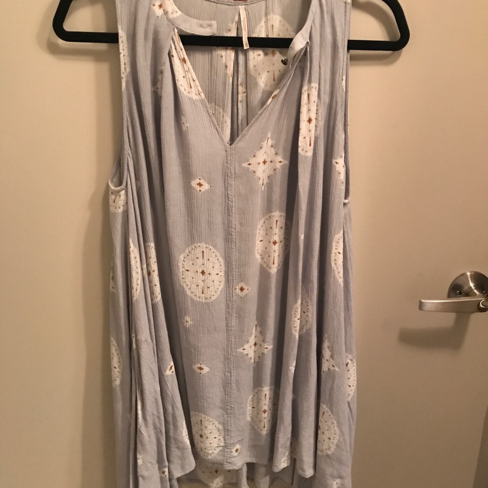 Free People Light Blue Patterned Tunic