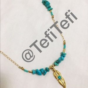 Turquoise gold necklace